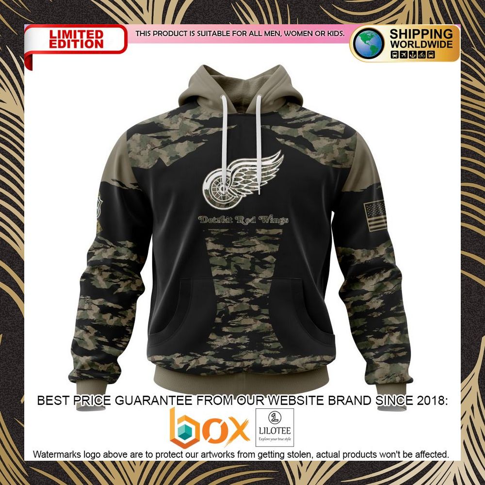 BEST NHL Detroit Red Wings HONORS VETERANS AND MILITARY MEMBERS Personalized 3D Shirt, Hoodie 1