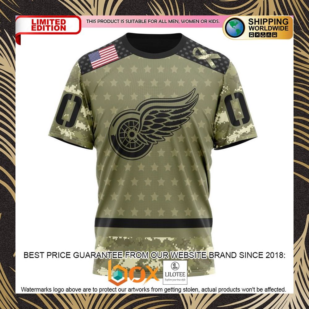 BEST NHL Detroit Red Wings Special Camo Military Appreciation Personalized 3D Shirt, Hoodie 8