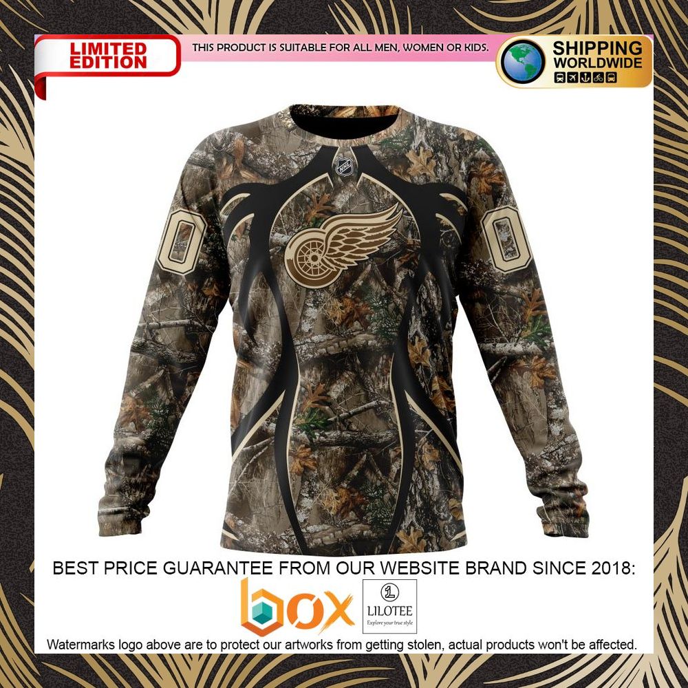 BEST NHL Detroit Red Wings Specialized Hunting Realtree Camo Personalized 3D Shirt, Hoodie 6