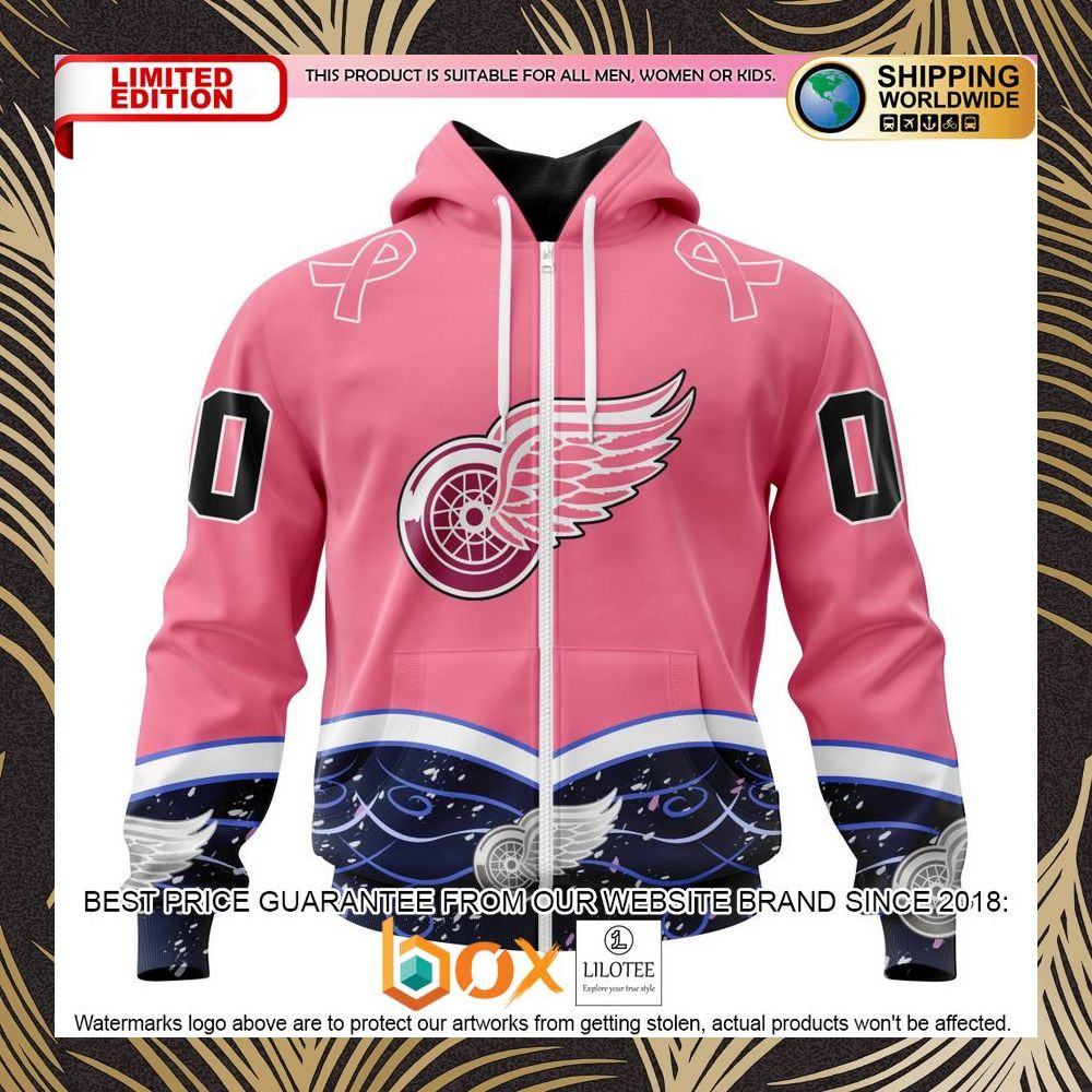 BEST NHL Detroit Red Wings Specialized Unisex For Hockey Fights Cancer Personalized 3D Shirt, Hoodie 2
