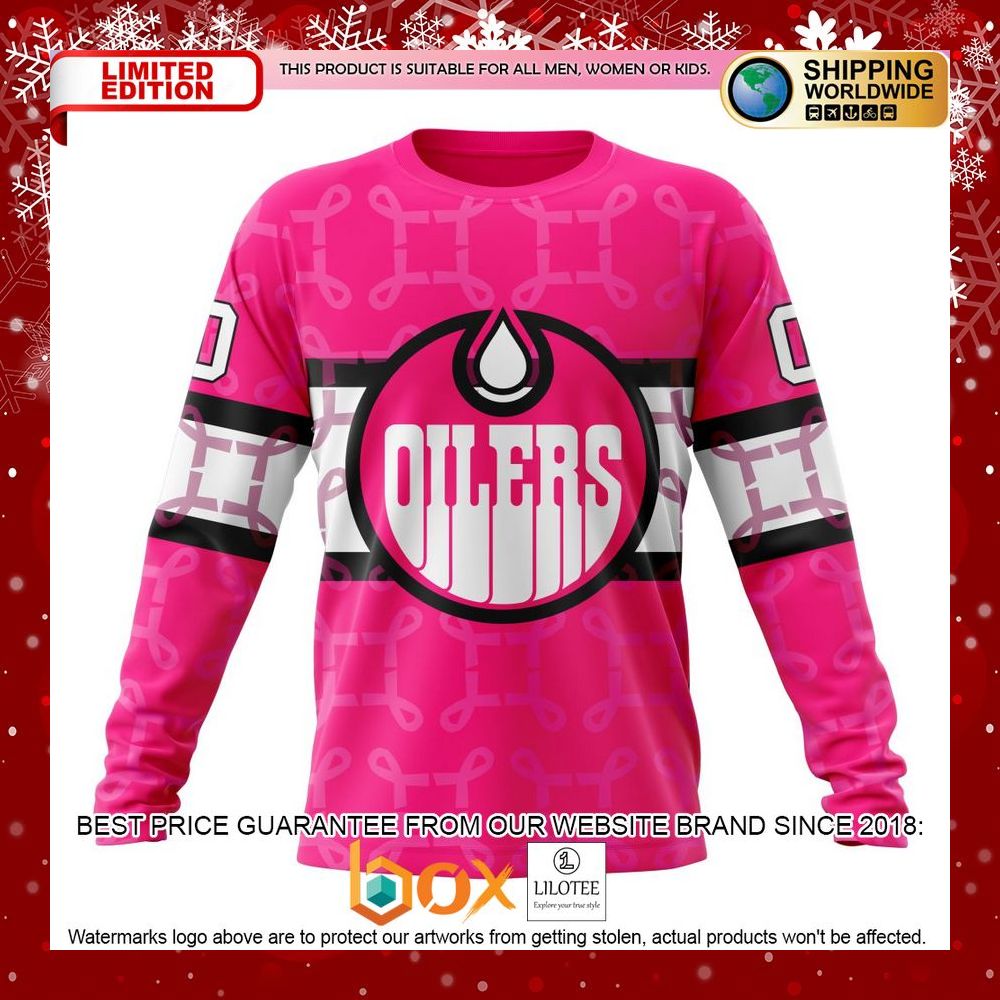 HOT Edmonton Oilers Breast Cancer CUSTOM Shirt, Hoodie 6