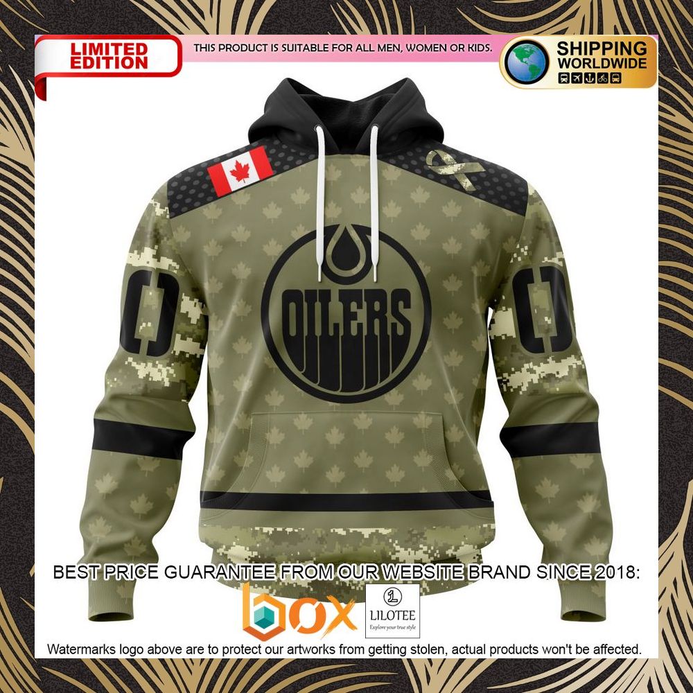 BEST NHL Edmonton Oilers Special Camo Military Appreciation Personalized 3D Shirt, Hoodie 1