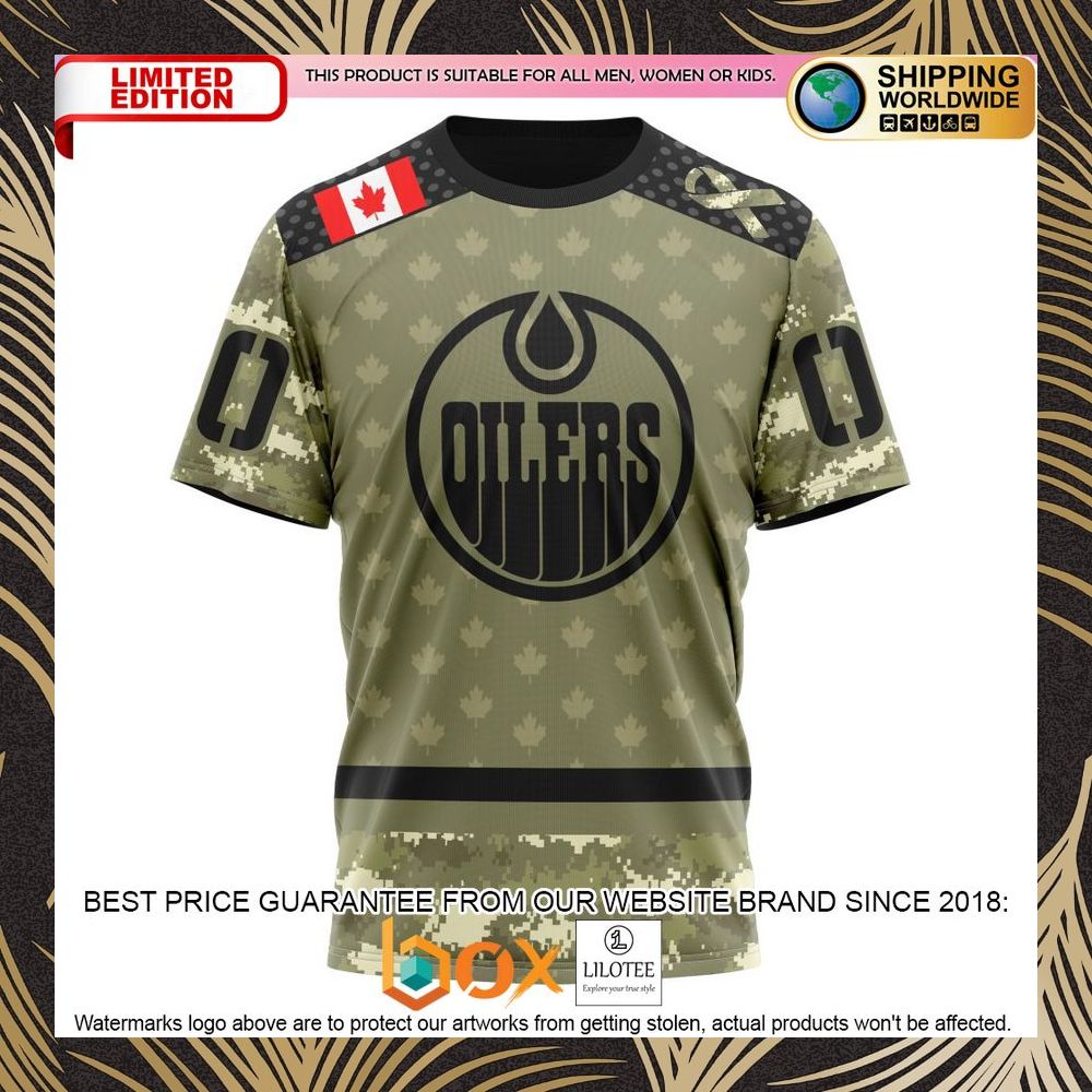 BEST NHL Edmonton Oilers Special Camo Military Appreciation Personalized 3D Shirt, Hoodie 8