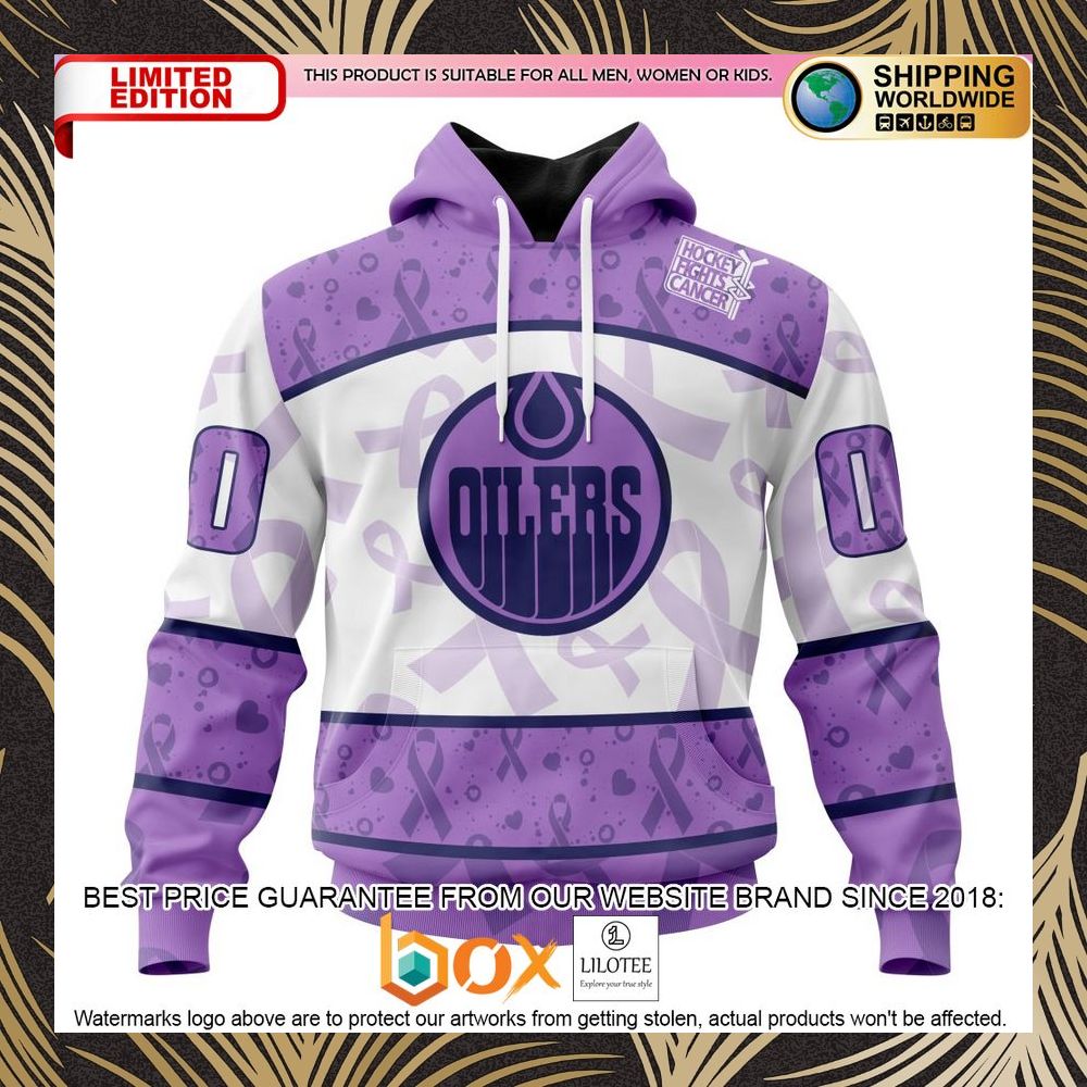 BEST NHL Edmonton Oilers Special Lavender Fight Cancer Personalized 3D Shirt, Hoodie 1