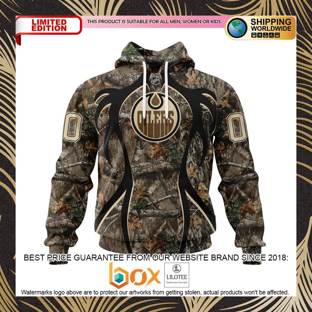 BEST NHL Edmonton Oilers Specialized Hunting Realtree Camo Personalized 3D Shirt, Hoodie 1