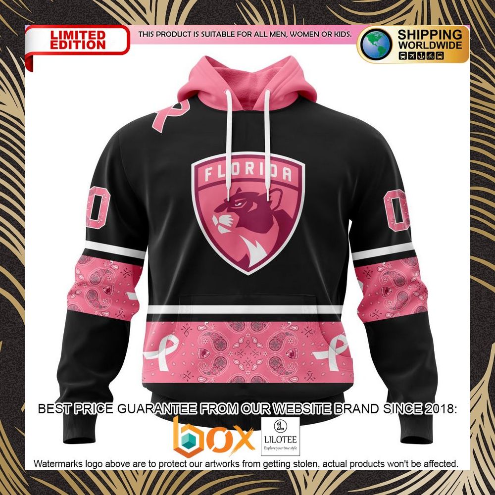 BEST NHL Florida Panthers Specialized Design In Classic Style With Paisley! WE WEAR PINK BREAST CANCER Personalized 3D Shirt, Hoodie 1