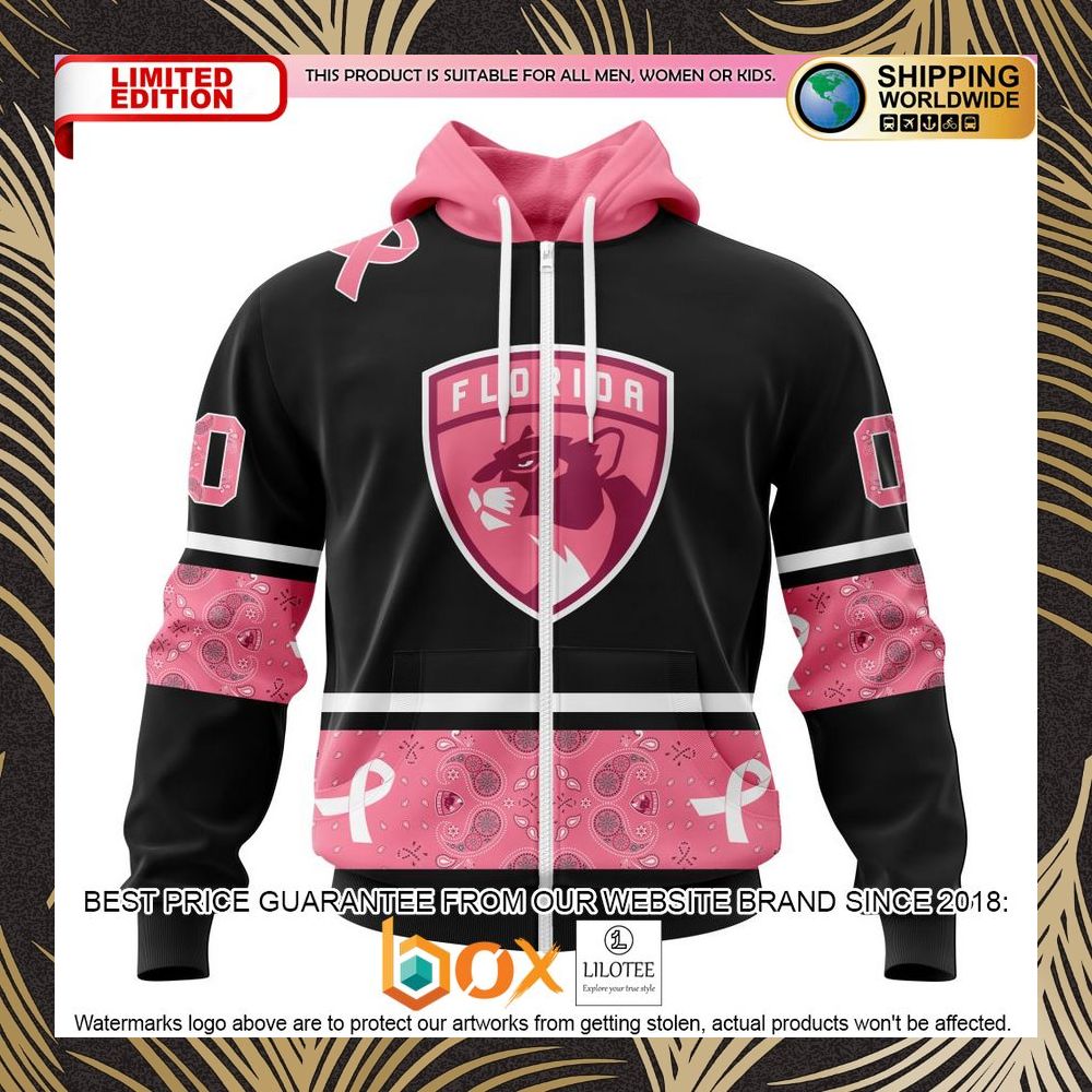 BEST NHL Florida Panthers Specialized Design In Classic Style With Paisley! WE WEAR PINK BREAST CANCER Personalized 3D Shirt, Hoodie 2