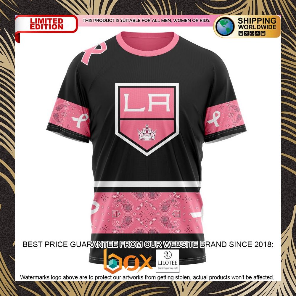 BEST NHL Los Angeles Kings Specialized Design In Classic Style With Paisley! WE WEAR PINK BREAST CANCER Personalized 3D Shirt, Hoodie 8