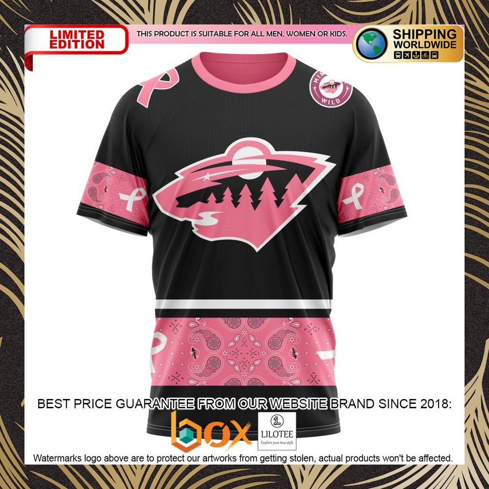 BEST NHL Minnesota Wild Specialized Design In Classic Style With Paisley! WE WEAR PINK BREAST CANCER Personalized 3D Shirt, Hoodie 8