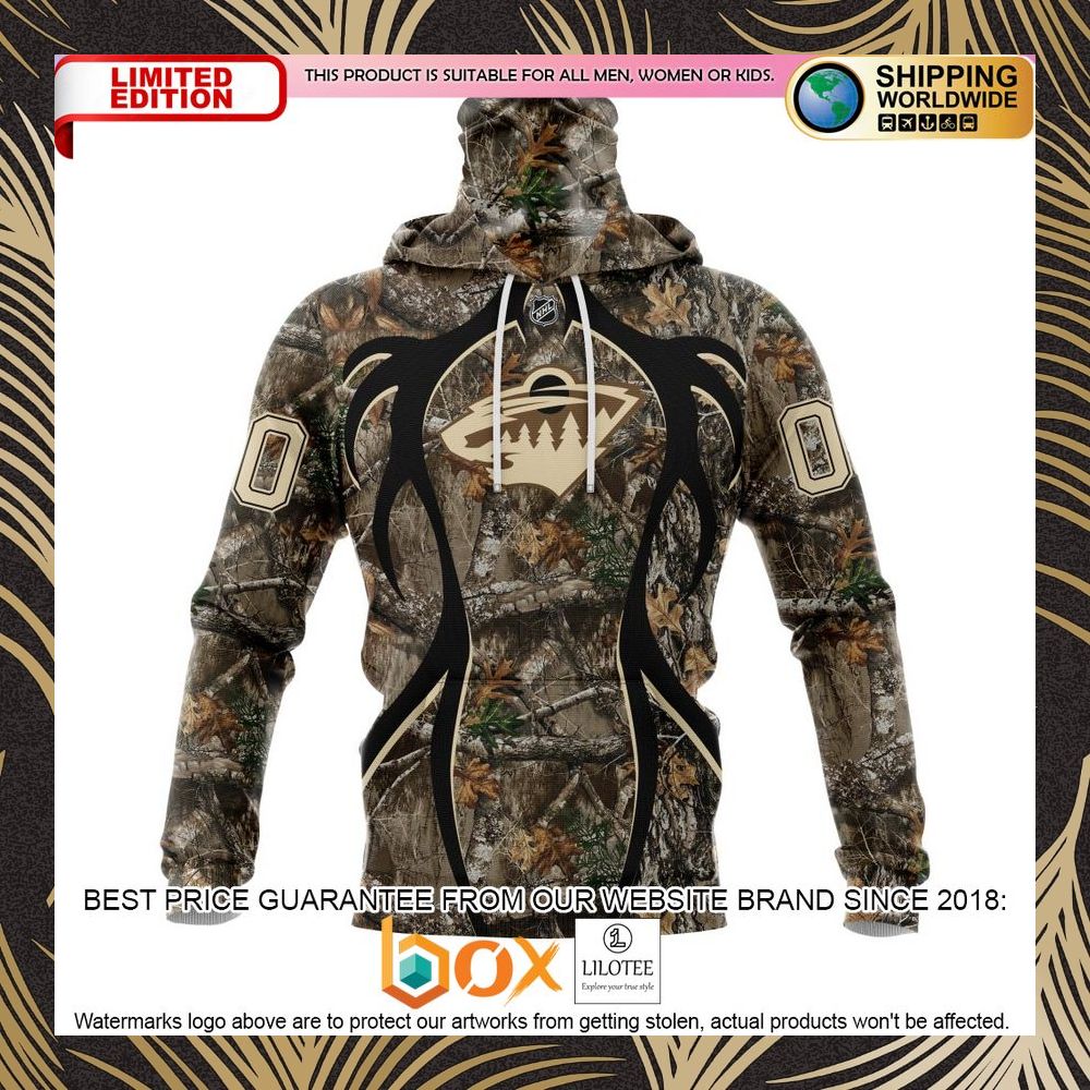 BEST NHL Minnesota Wild Specialized Hunting Realtree Camo Personalized 3D Shirt, Hoodie 4