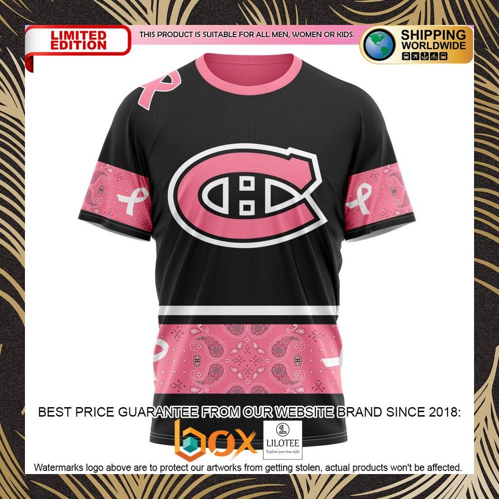 BEST NHL Montreal Canadiens Specialized Design In Classic Style With Paisley! WE WEAR PINK BREAST CANCER Personalized 3D Shirt, Hoodie 8
