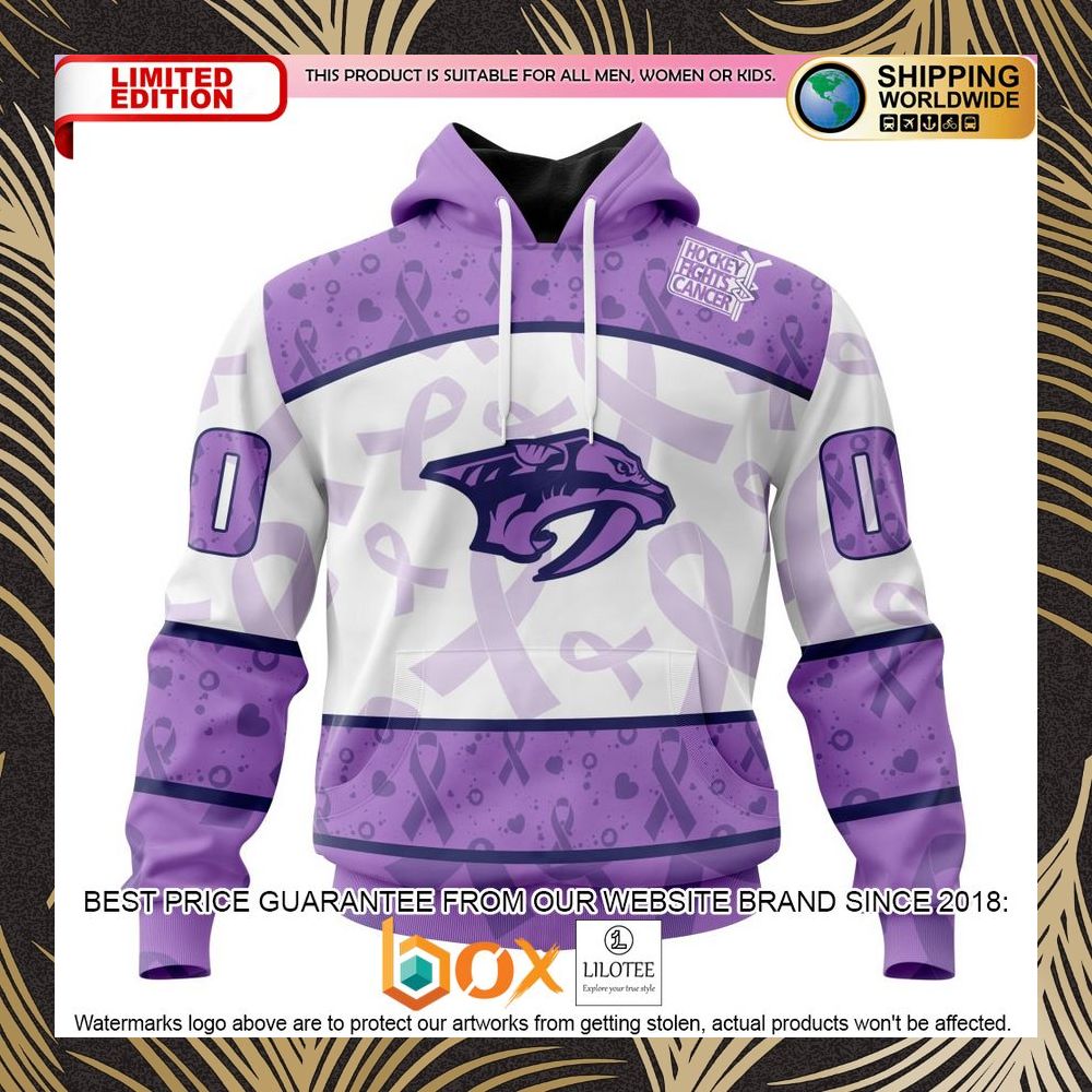 BEST NHL Nashville Predators Special Lavender Fight Cancer Personalized 3D Shirt, Hoodie 1