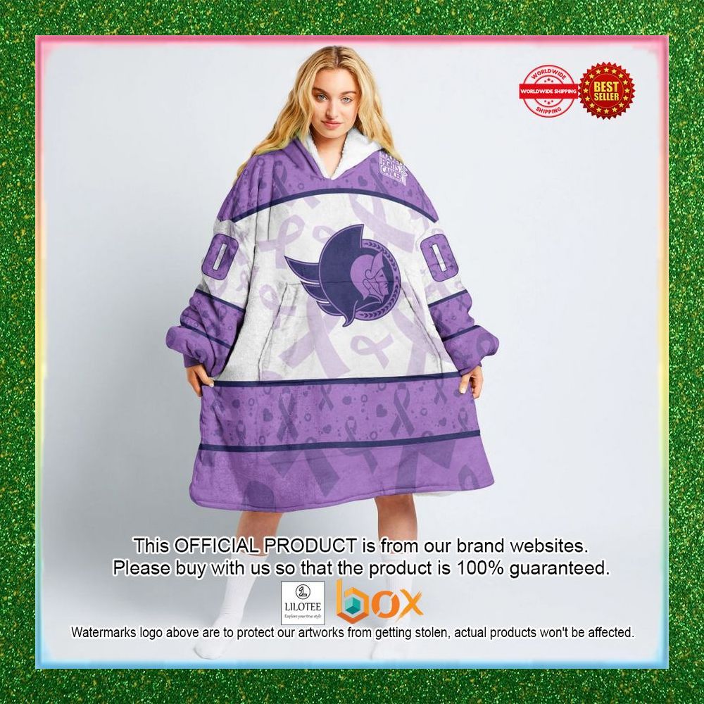 BEST Personalized Ottawa Senators Special Lavender Fight Cancer Oodie Blanket Hoodie 1
