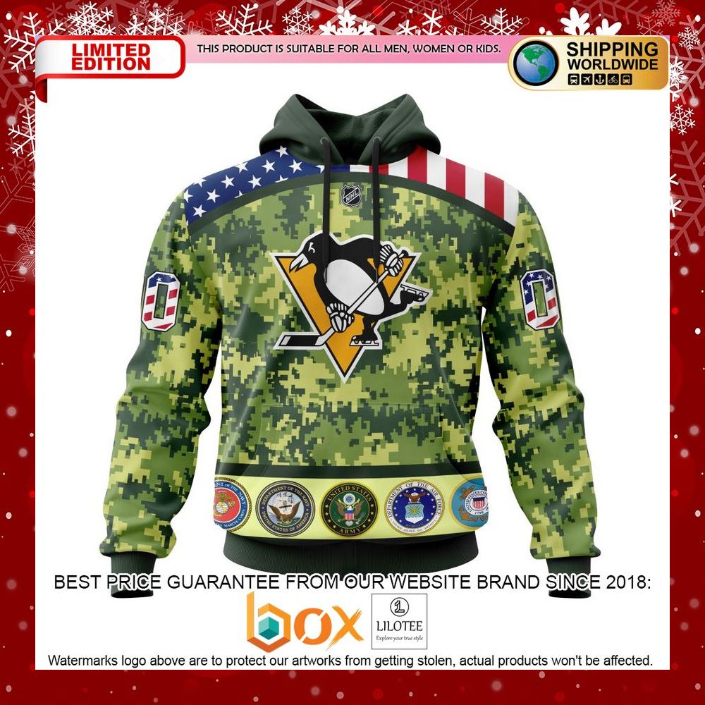 HOT Pittsburgh Penguins Honor Military With Camo CUSTOM Shirt, Hoodie 1