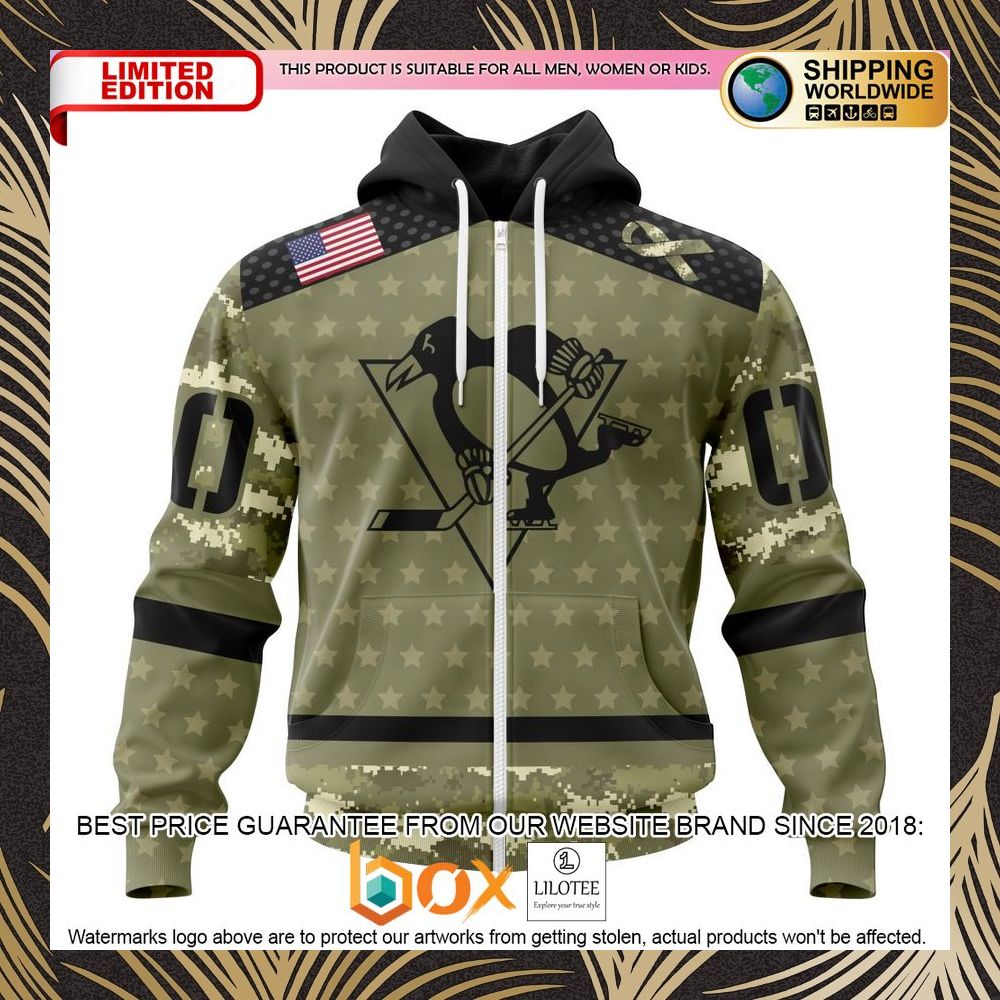 BEST NHL Pittsburgh Penguins Special Camo Military Appreciation Personalized 3D Shirt, Hoodie 2