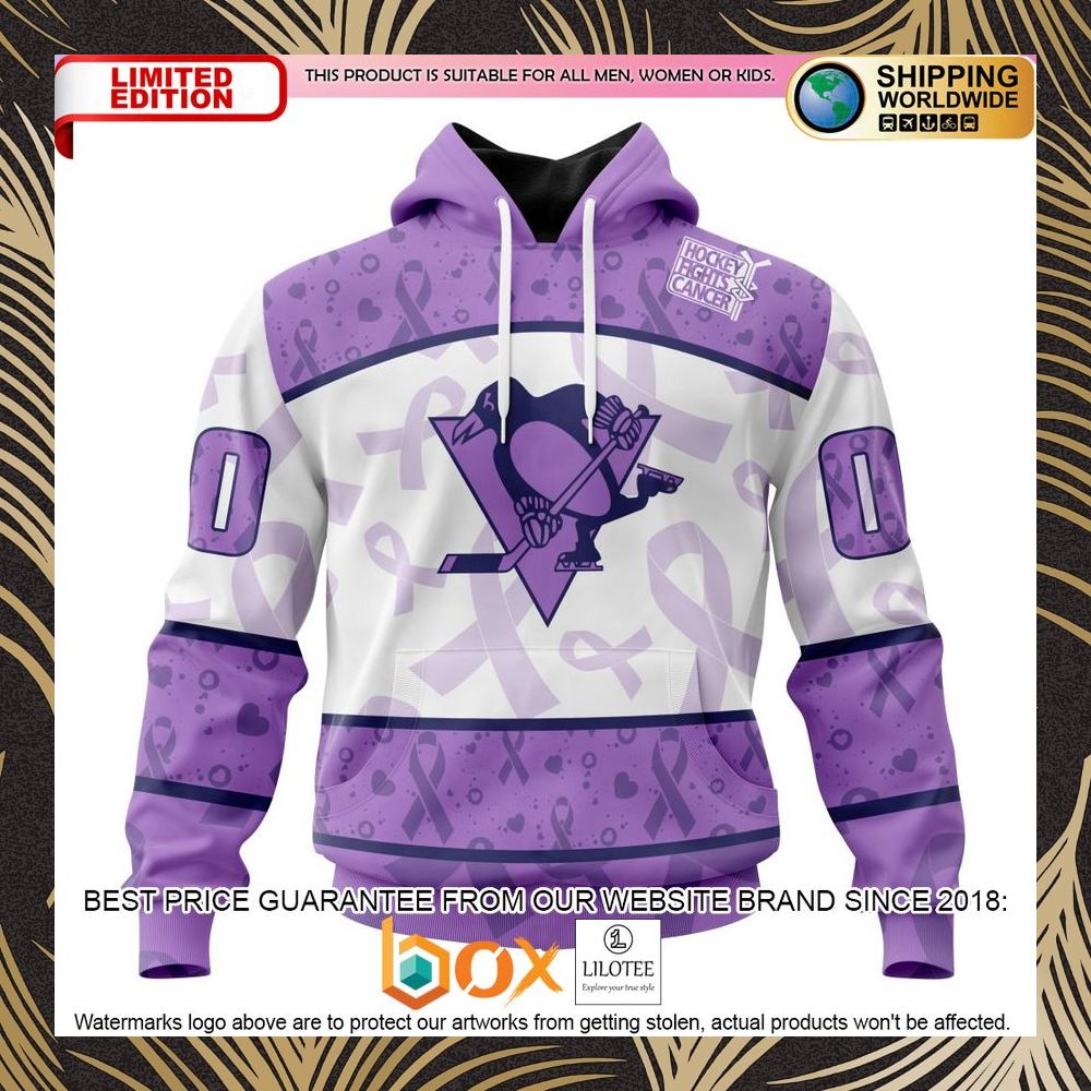 BEST NHL Pittsburgh Penguins Special Lavender Fight Cancer Personalized 3D Shirt, Hoodie 1