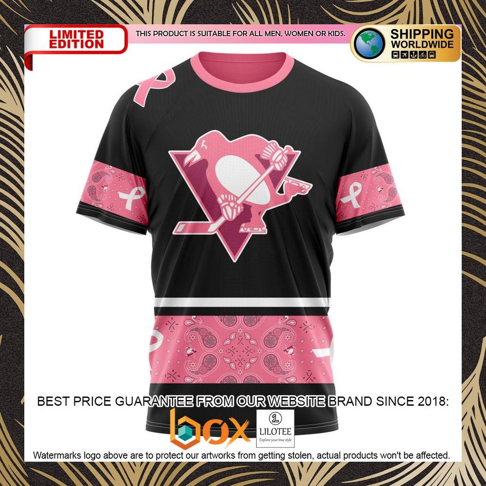 BEST NHL Pittsburgh Penguins Specialized Design In Classic Style With Paisley! WE WEAR PINK BREAST CANCER Personalized 3D Shirt, Hoodie 8