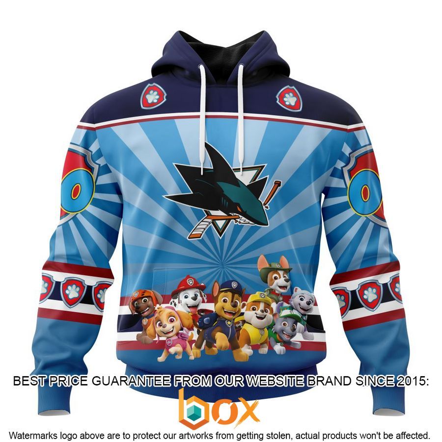 NEW NHL San Jose Sharks Special Paw Patrol Kits Custom Shirt 37
