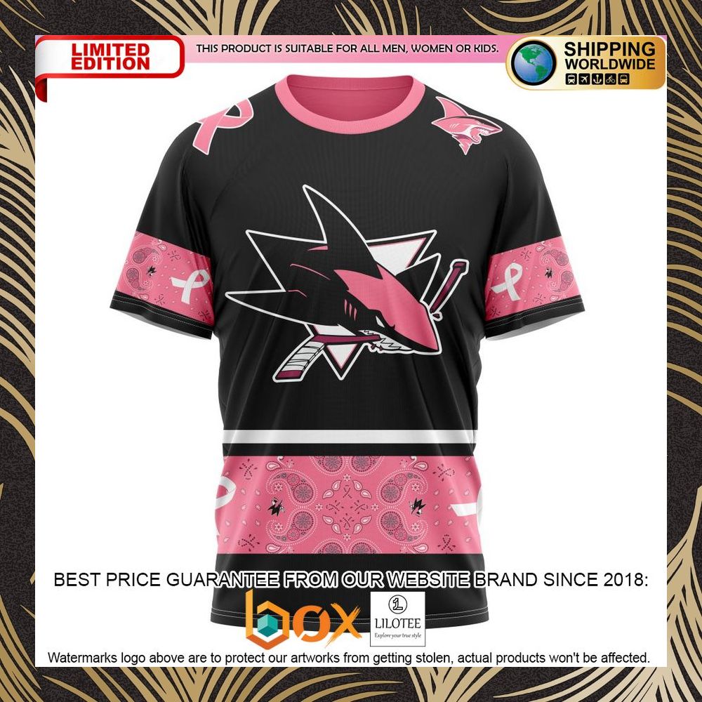 BEST NHL San Jose Sharks Specialized Design In Classic Style With Paisley! WE WEAR PINK BREAST CANCER Personalized 3D Shirt, Hoodie 8