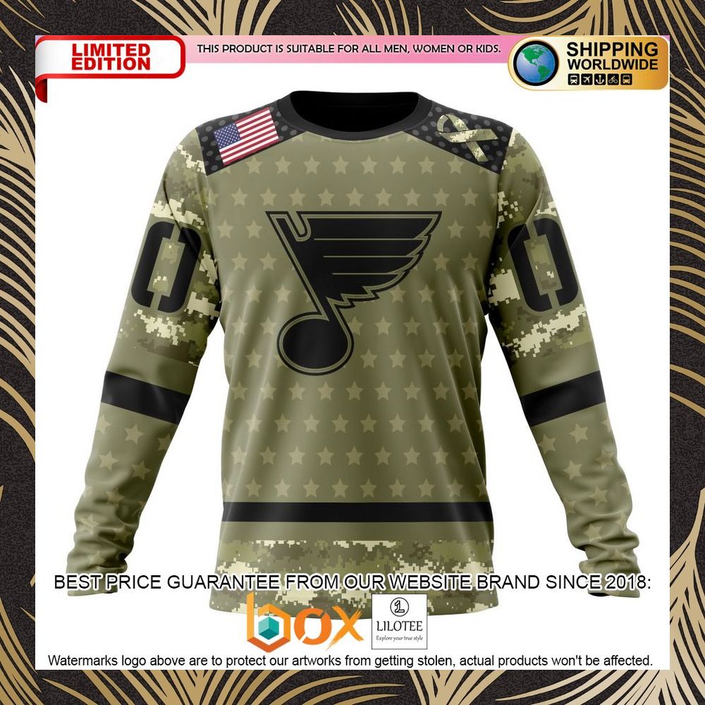 BEST NHL St Louis Blues Special Camo Military Appreciation Personalized 3D Shirt, Hoodie 6