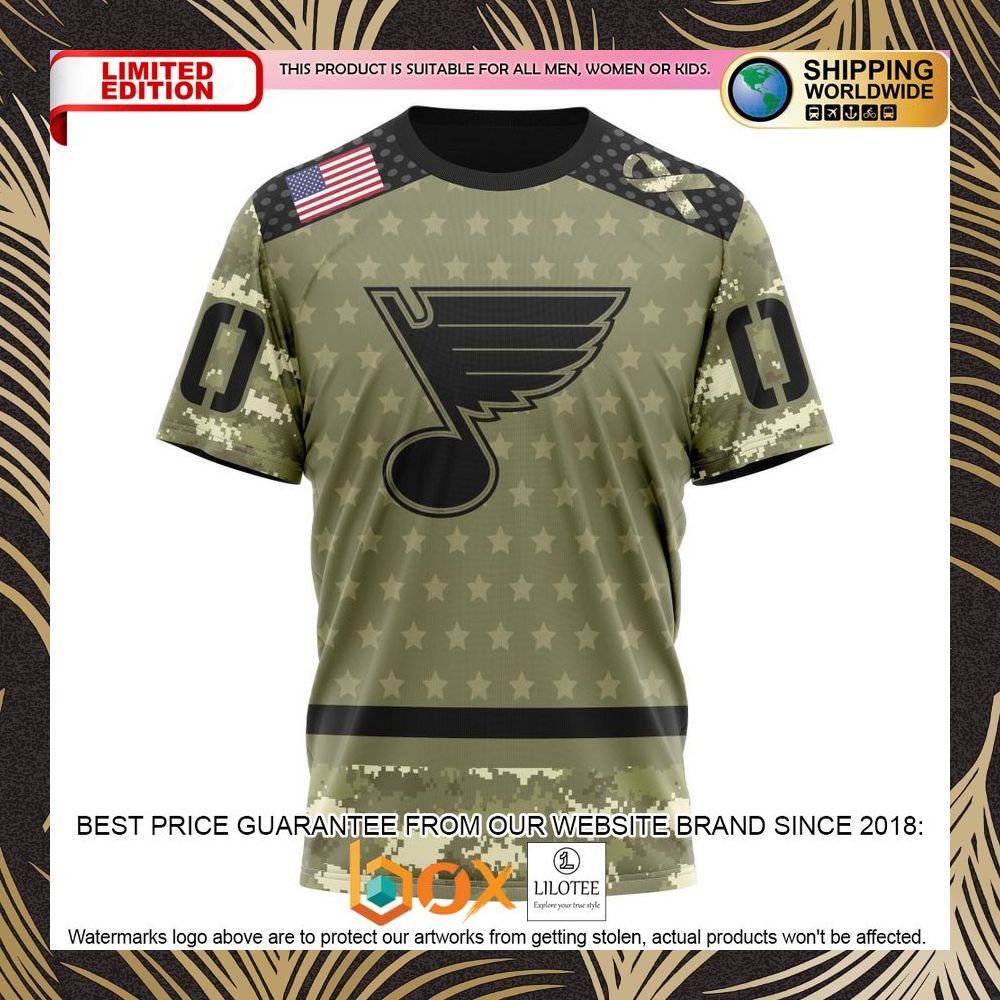 BEST NHL St Louis Blues Special Camo Military Appreciation Personalized 3D Shirt, Hoodie 8