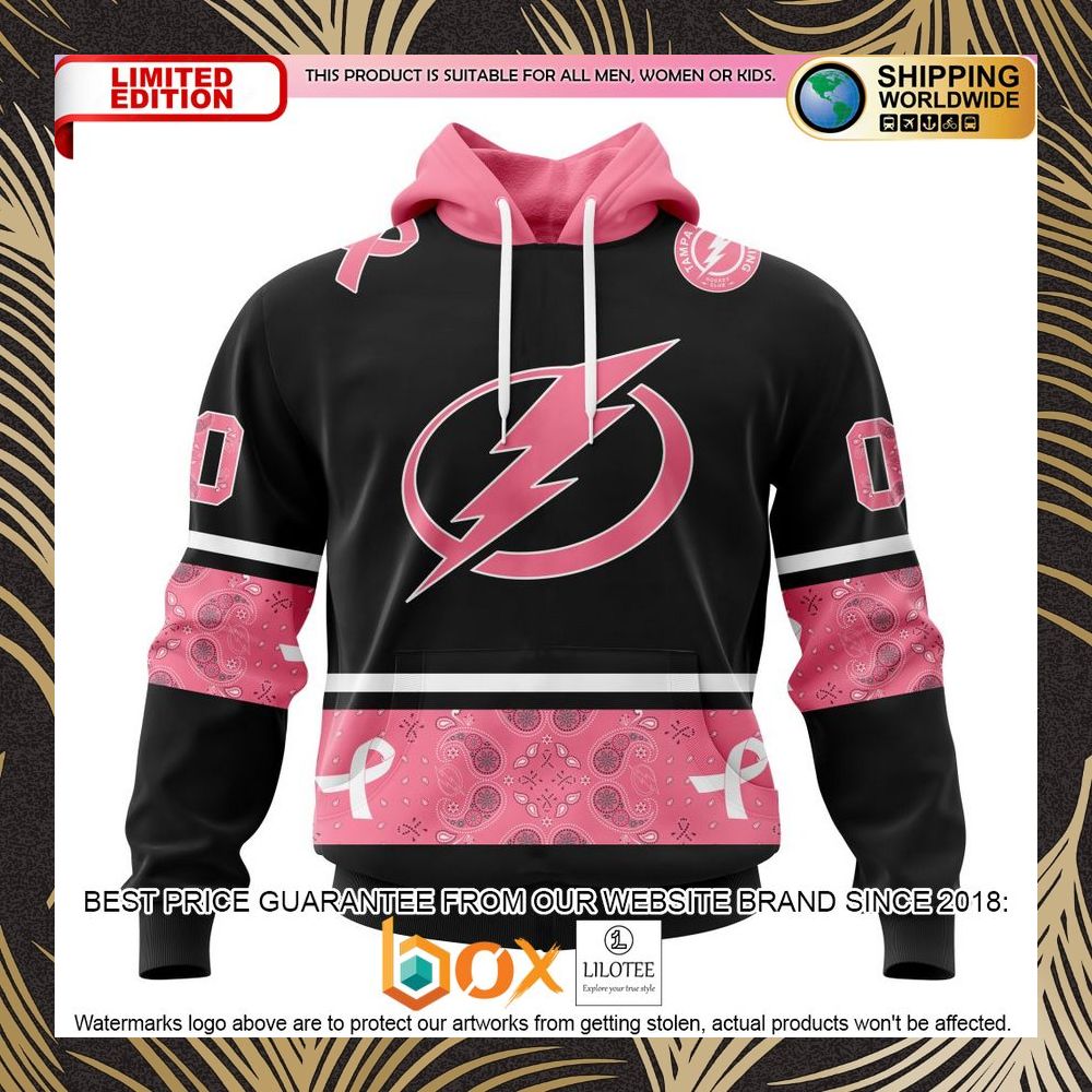 BEST NHL Tampa Bay Lightning Specialized Design In Classic Style With Paisley! WE WEAR PINK BREAST CANCER Personalized 3D Shirt, Hoodie 1