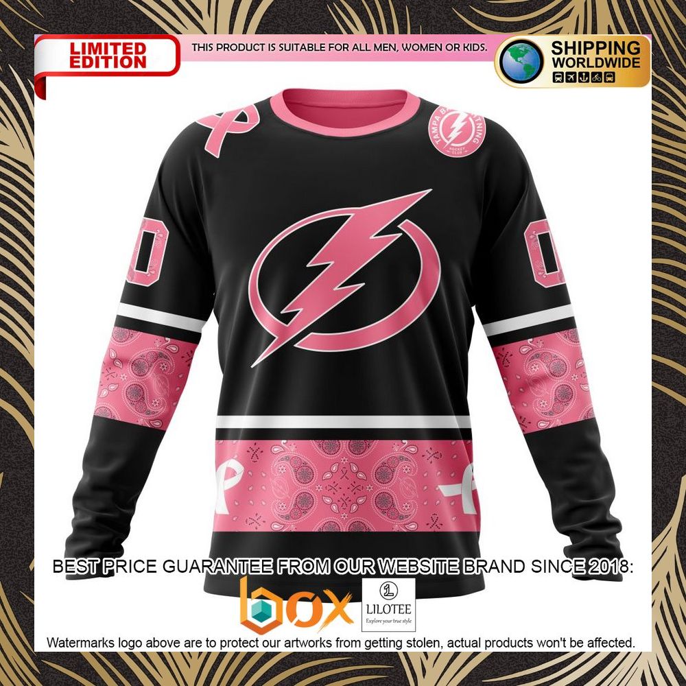 BEST NHL Tampa Bay Lightning Specialized Design In Classic Style With Paisley! WE WEAR PINK BREAST CANCER Personalized 3D Shirt, Hoodie 6