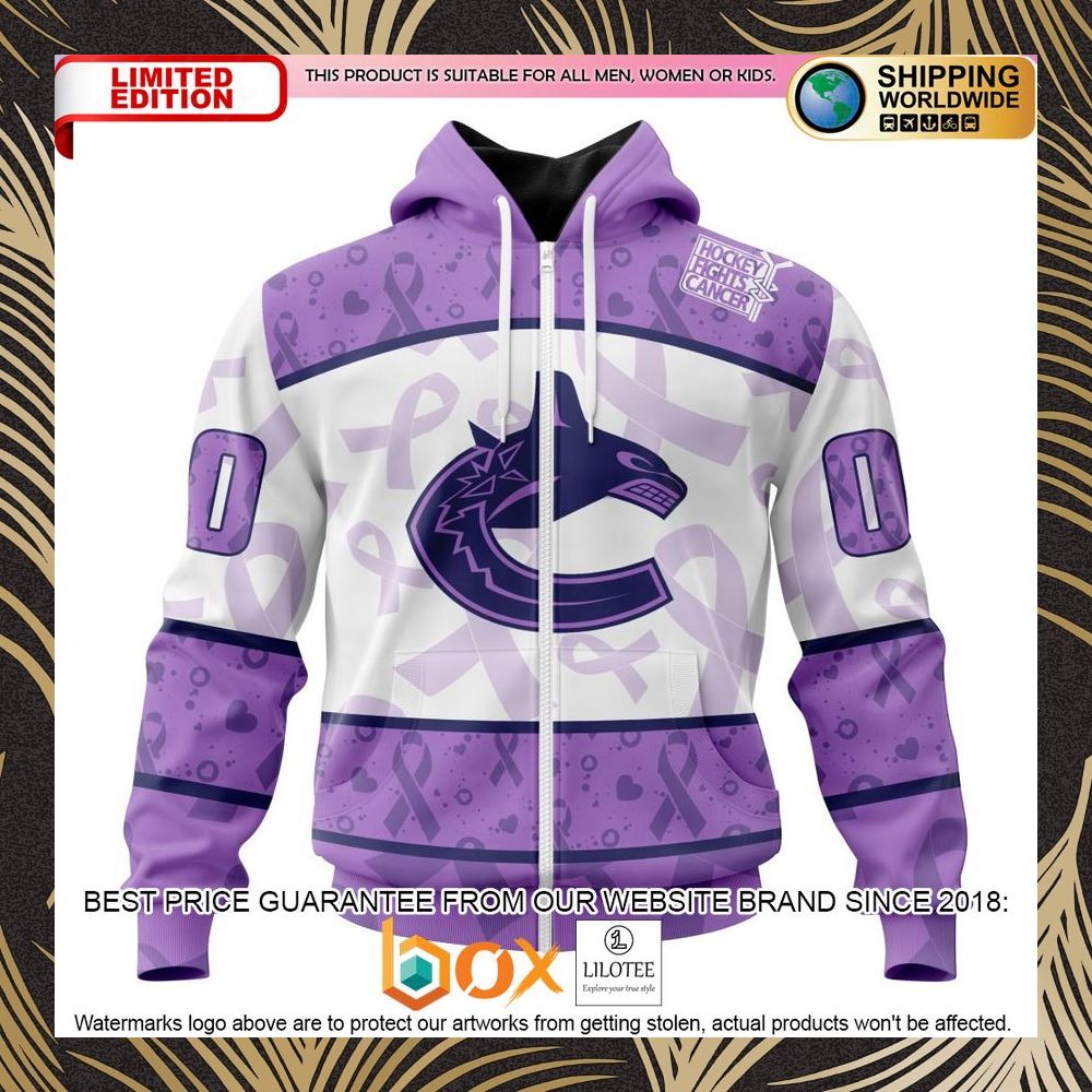BEST NHL Vancouver Canucks Special Lavender Fight Cancer Personalized 3D Shirt, Hoodie 2