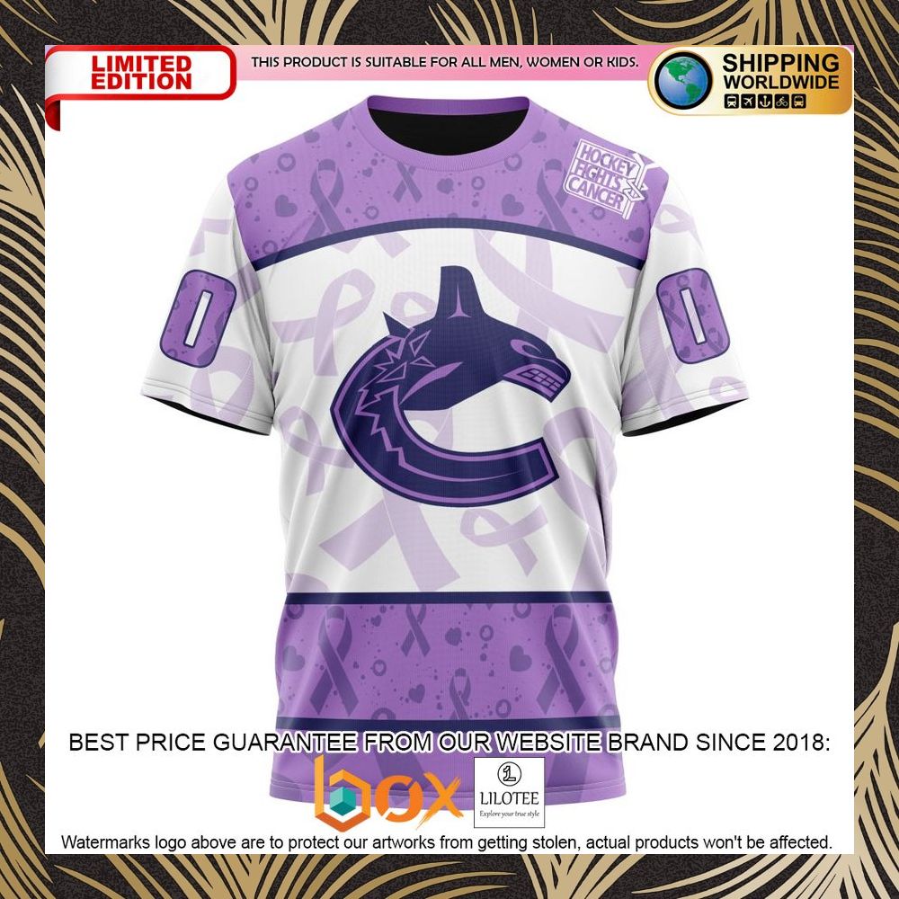 BEST NHL Vancouver Canucks Special Lavender Fight Cancer Personalized 3D Shirt, Hoodie 8