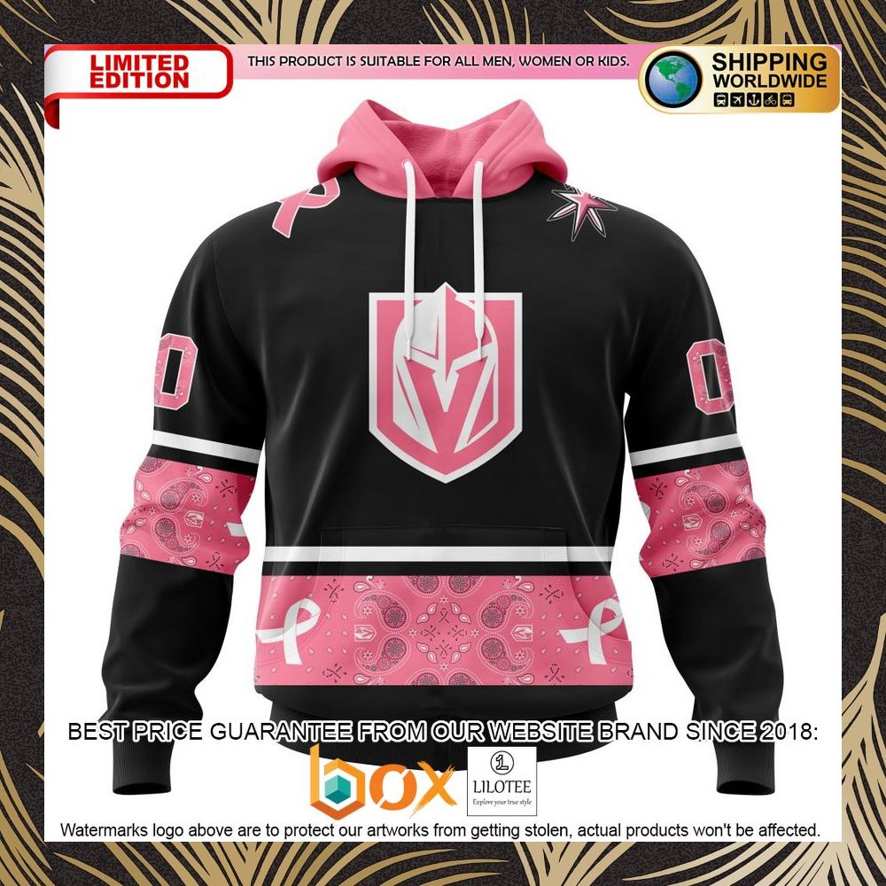 BEST NHL Vegas Golden Knights Specialized Design In Classic Style With Paisley! WE WEAR PINK BREAST CANCER Personalized 3D Shirt, Hoodie 1