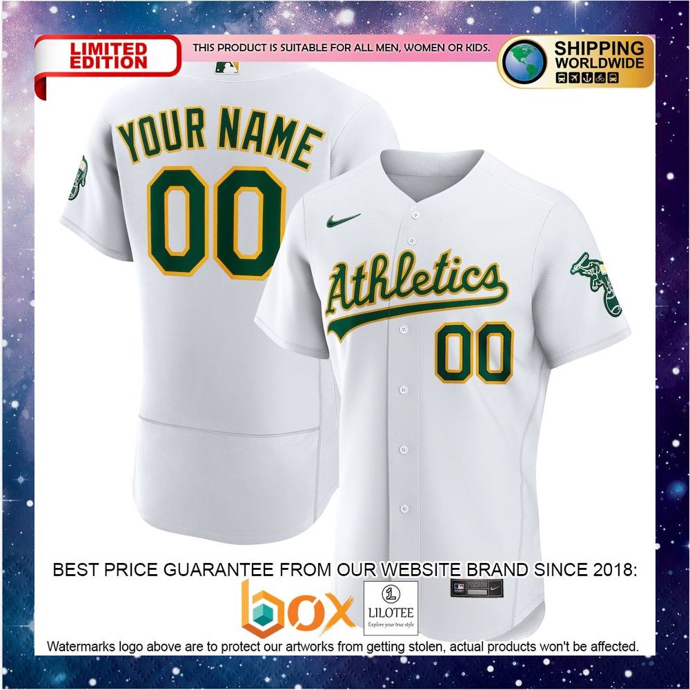 NEW Personalized Oakland Athletics Home Authentic White Baseball Jersey 1