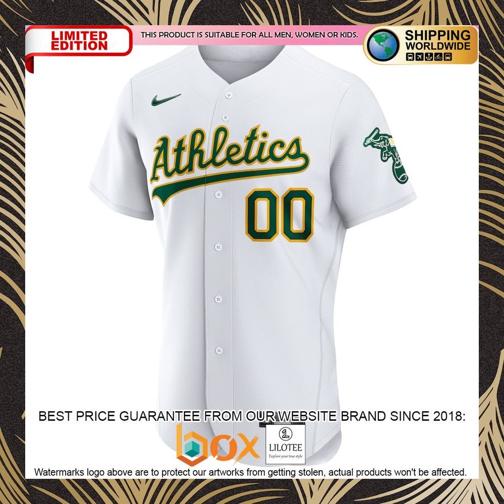 NEW Personalized Oakland Athletics Home Authentic White Baseball Jersey 5