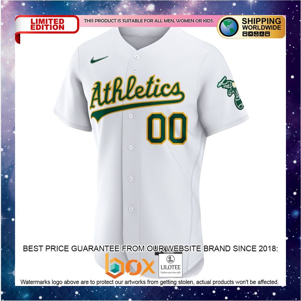 NEW Personalized Oakland Athletics Home Authentic White Baseball Jersey 2