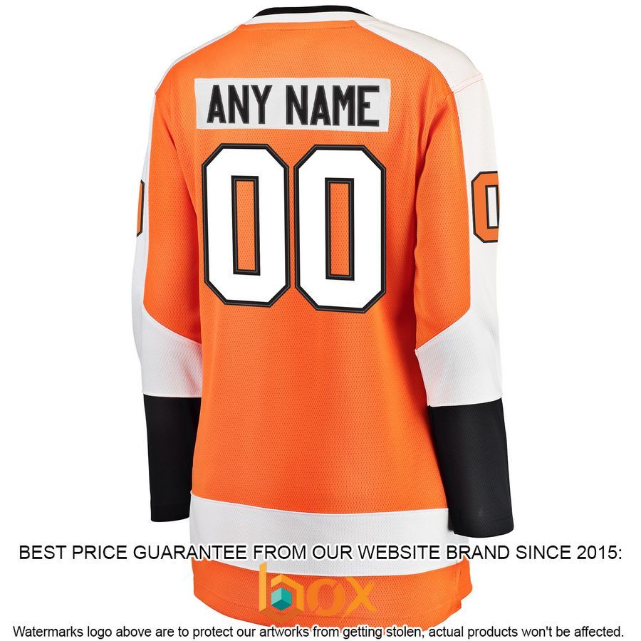 NEW Personalized Philadelphia Flyers Women's Home Orange Hockey Jersey 3