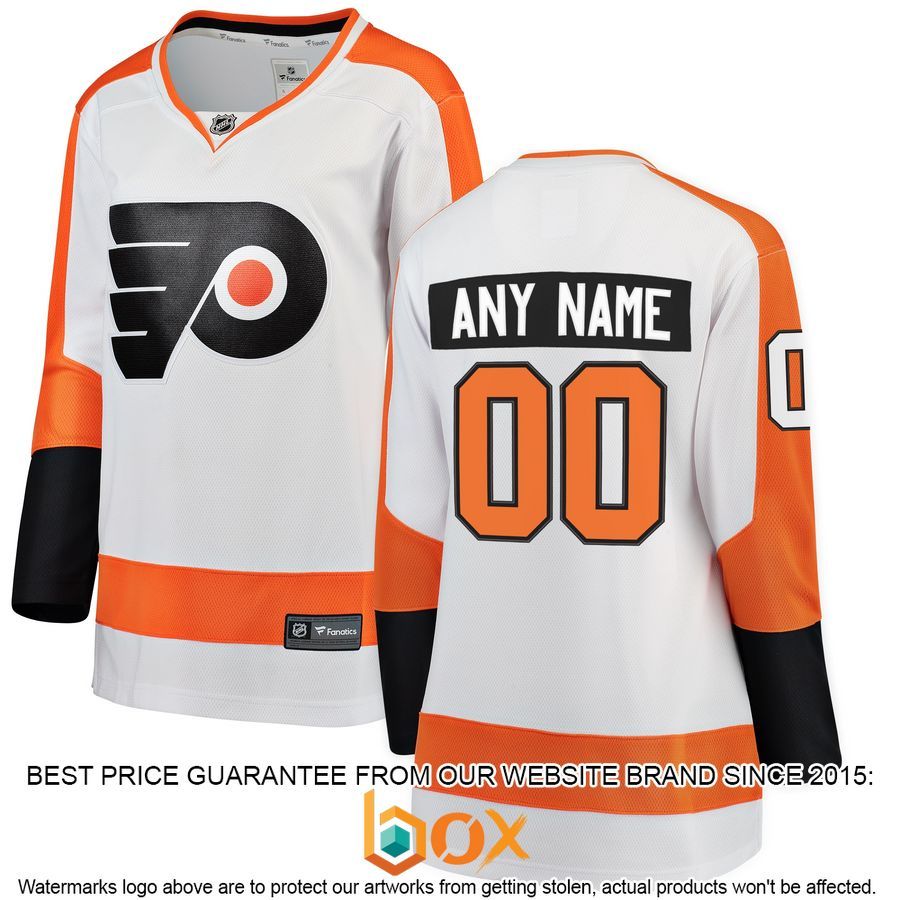 NEW Personalized Philadelphia Flyers Women's Home Orange Hockey Jersey 5