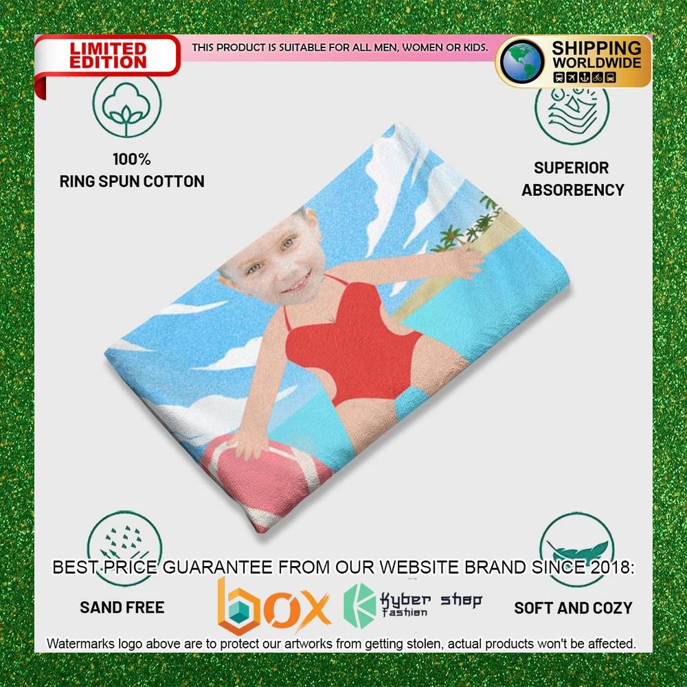 HOT Customized Aqua Boy Beach Towel 7