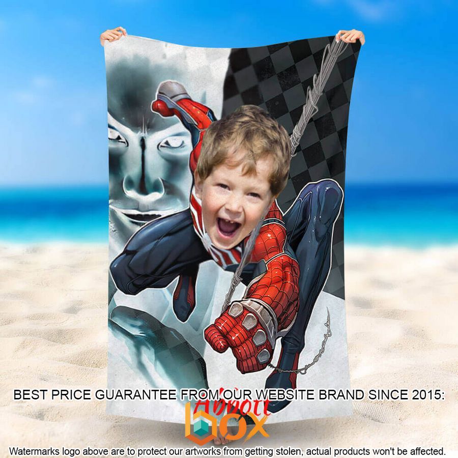 HOT Customized Climb Up Spiderman Beach Towel 1