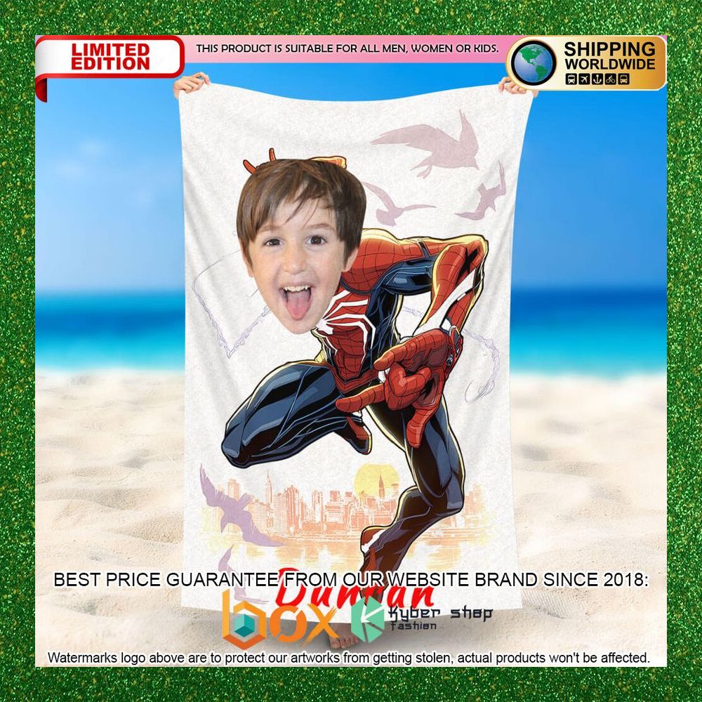 HOT Customized Flying Spiderman Beach Towel 6