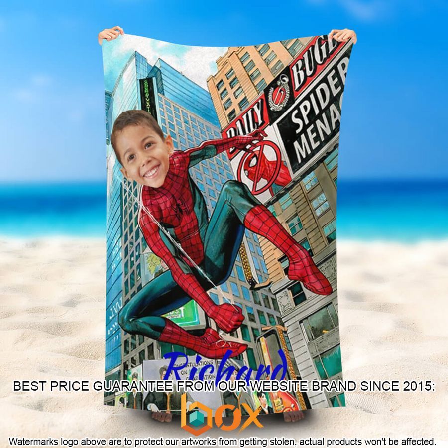 HOT Customized Spiderboy From Building Beach Towel 20