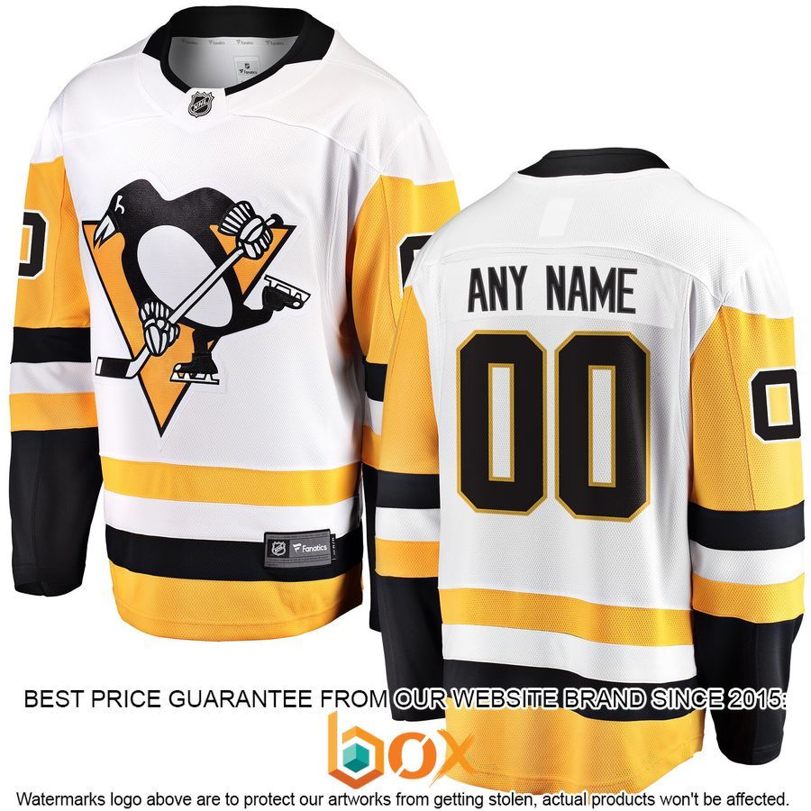 NEW Personalized Pittsburgh Penguins Away White Hockey Jersey 1
