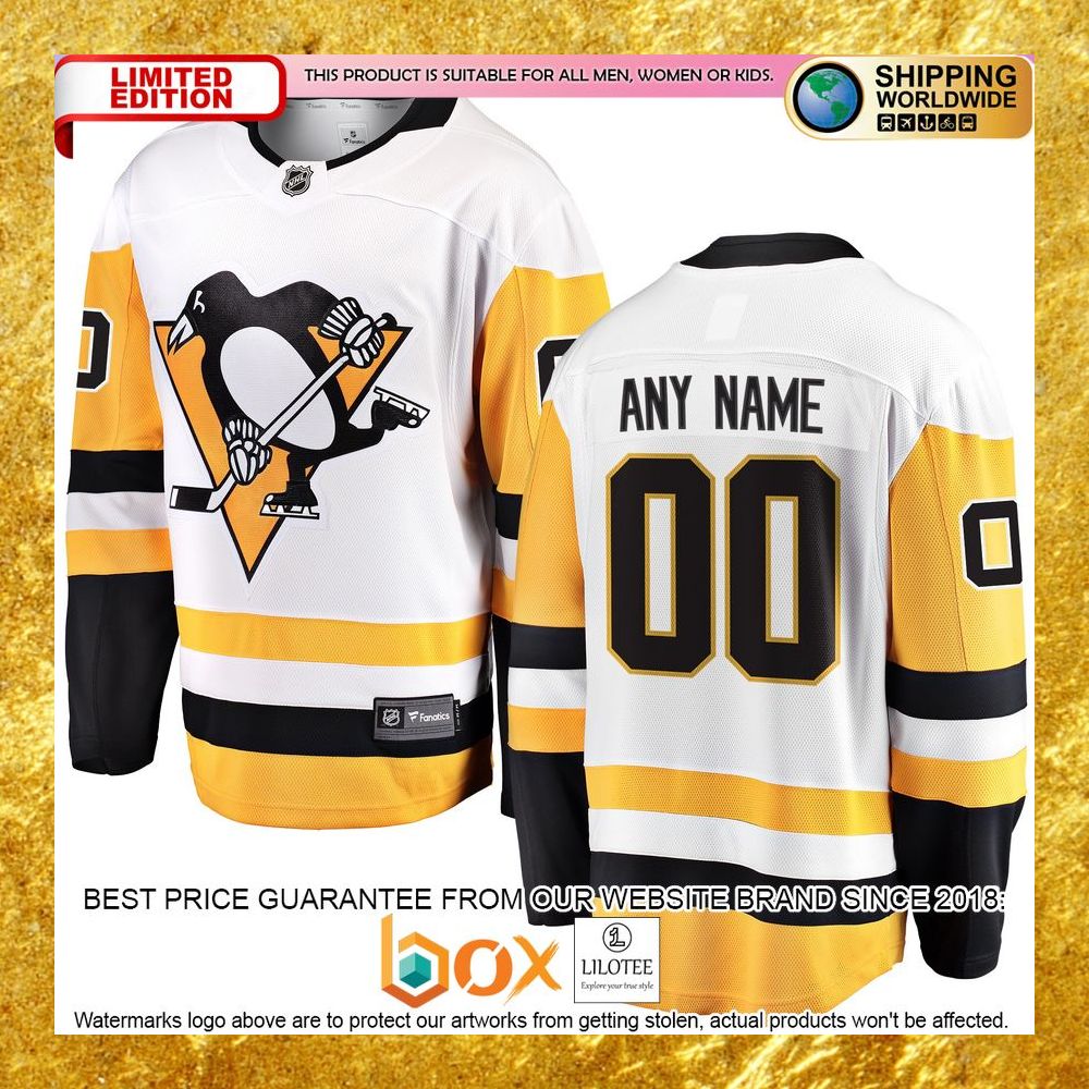 NEW Personalized Pittsburgh Penguins Away White Hockey Jersey 6