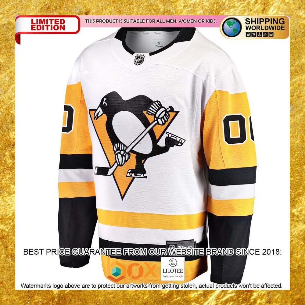 NEW Personalized Pittsburgh Penguins Away White Hockey Jersey 7