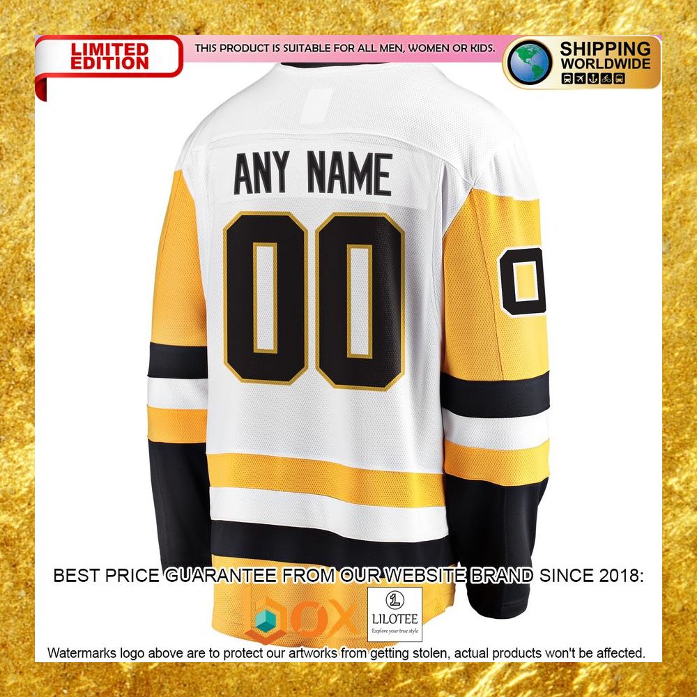 NEW Personalized Pittsburgh Penguins Away White Hockey Jersey 8
