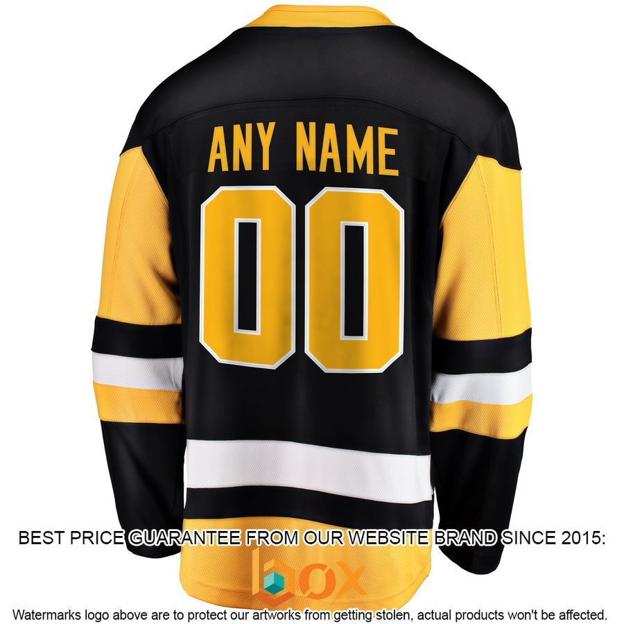 NEW Personalized Pittsburgh Penguins Home Black Hockey Jersey 3