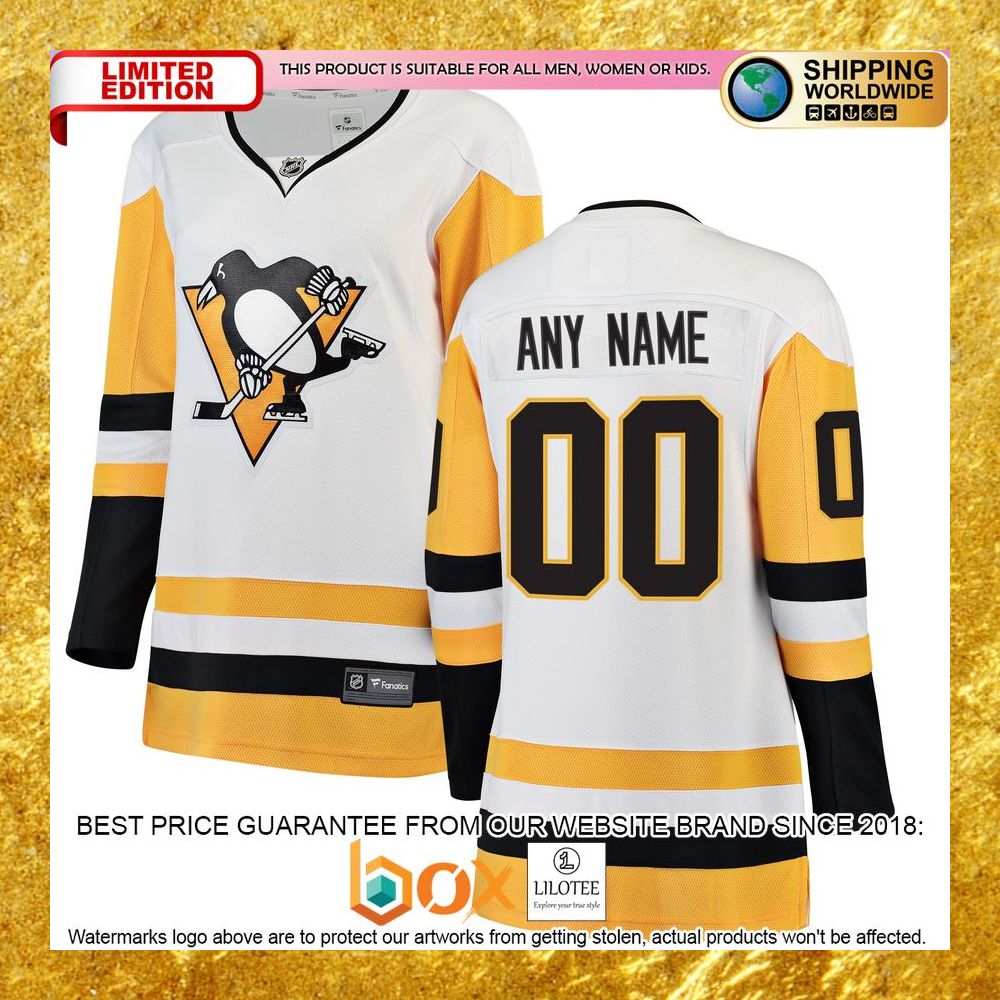 NEW Personalized Pittsburgh Penguins Women's Home Black Hockey Jersey 10