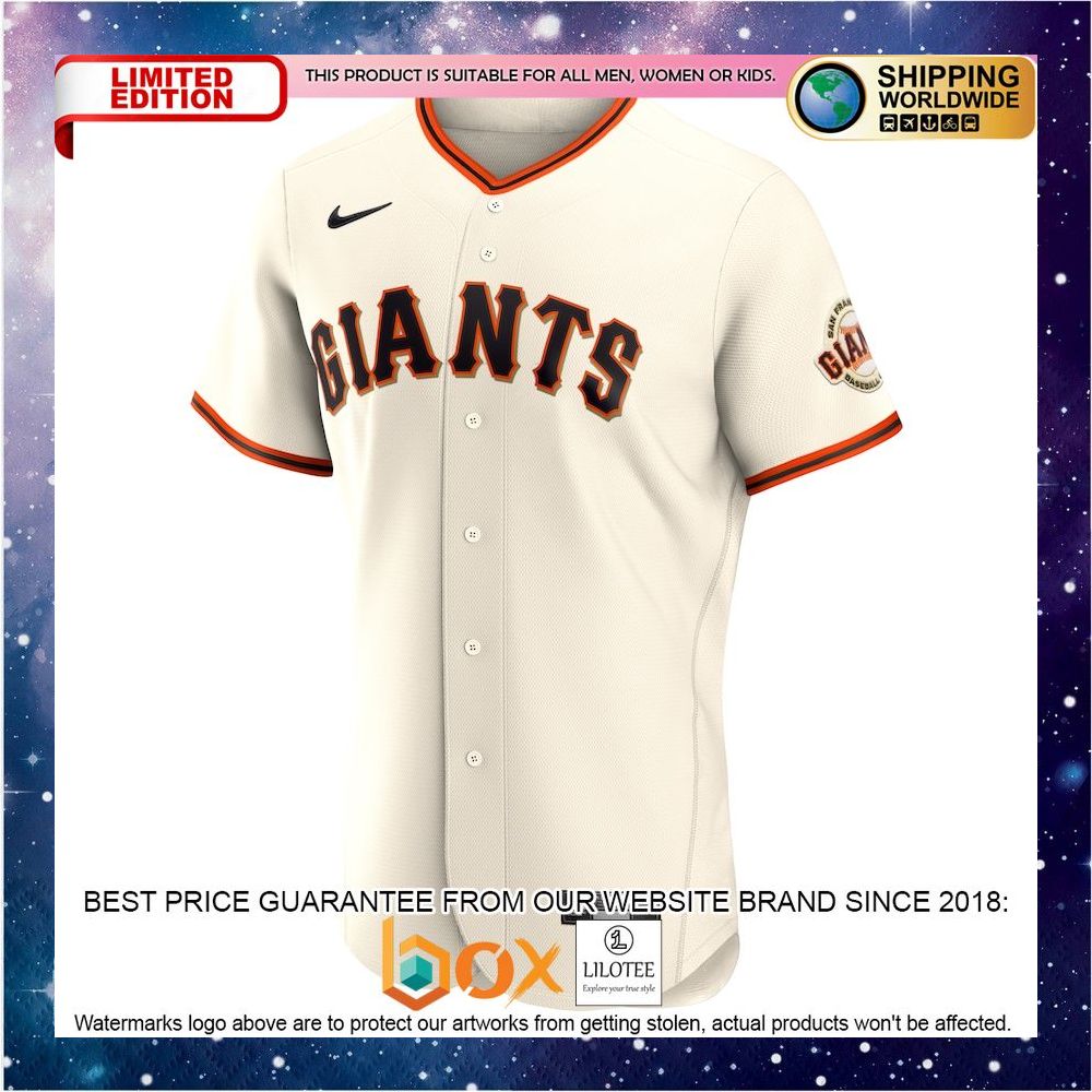 NEW Personalized San Francisco Giants Home Official Authentic Cream Baseball Jersey 2
