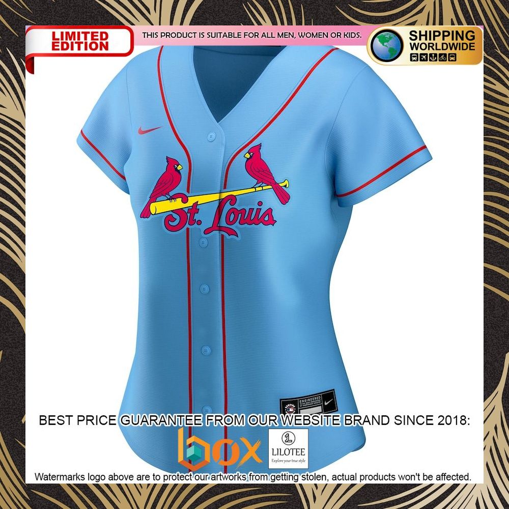 NEW Personalized St. Louis Cardinals Women's Alternate Replica Blue Baseball Jersey 5
