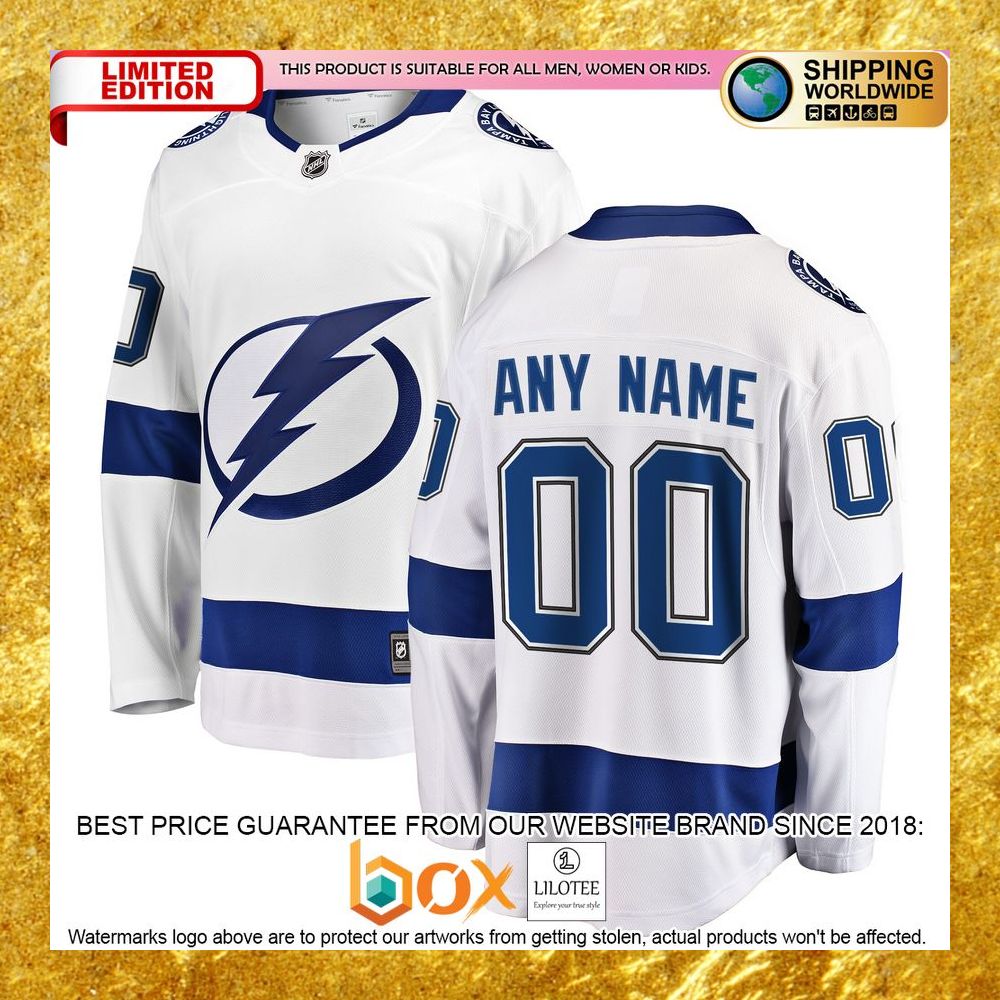 NEW Personalized Tampa Bay Lightning Away White Hockey Jersey 9