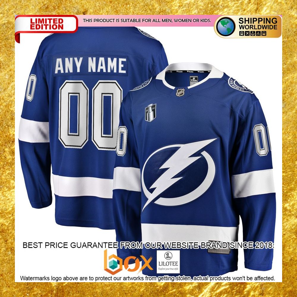 NEW Personalized Tampa Bay Lightning Home 2022 Stanley Cup Final Blue Hockey Jersey 5