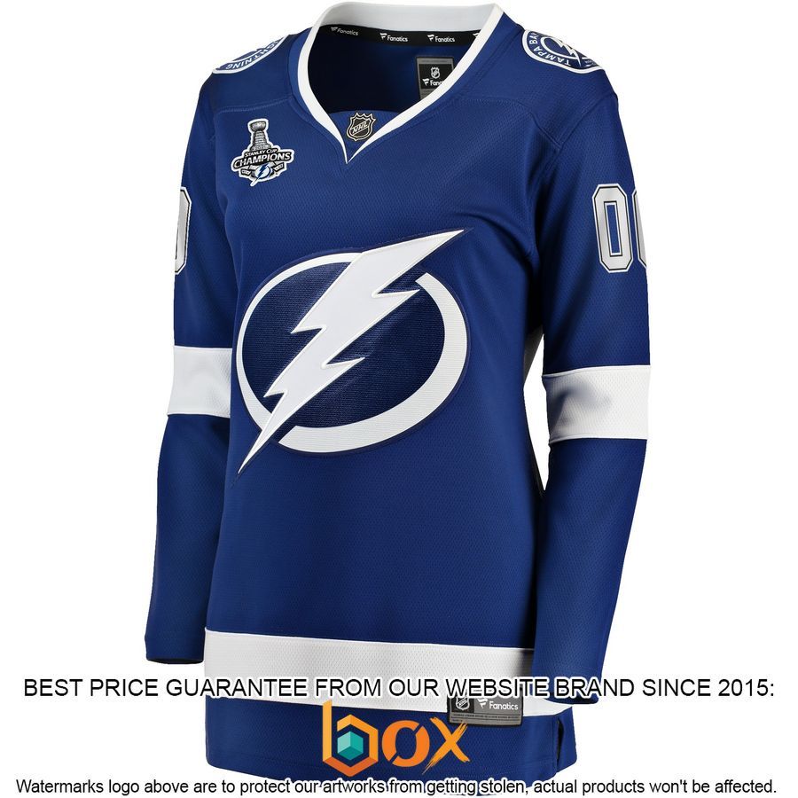 NEW Personalized Tampa Bay Lightning Women's 2021 Stanley Cup Champions Home Blue Hockey Jersey 2